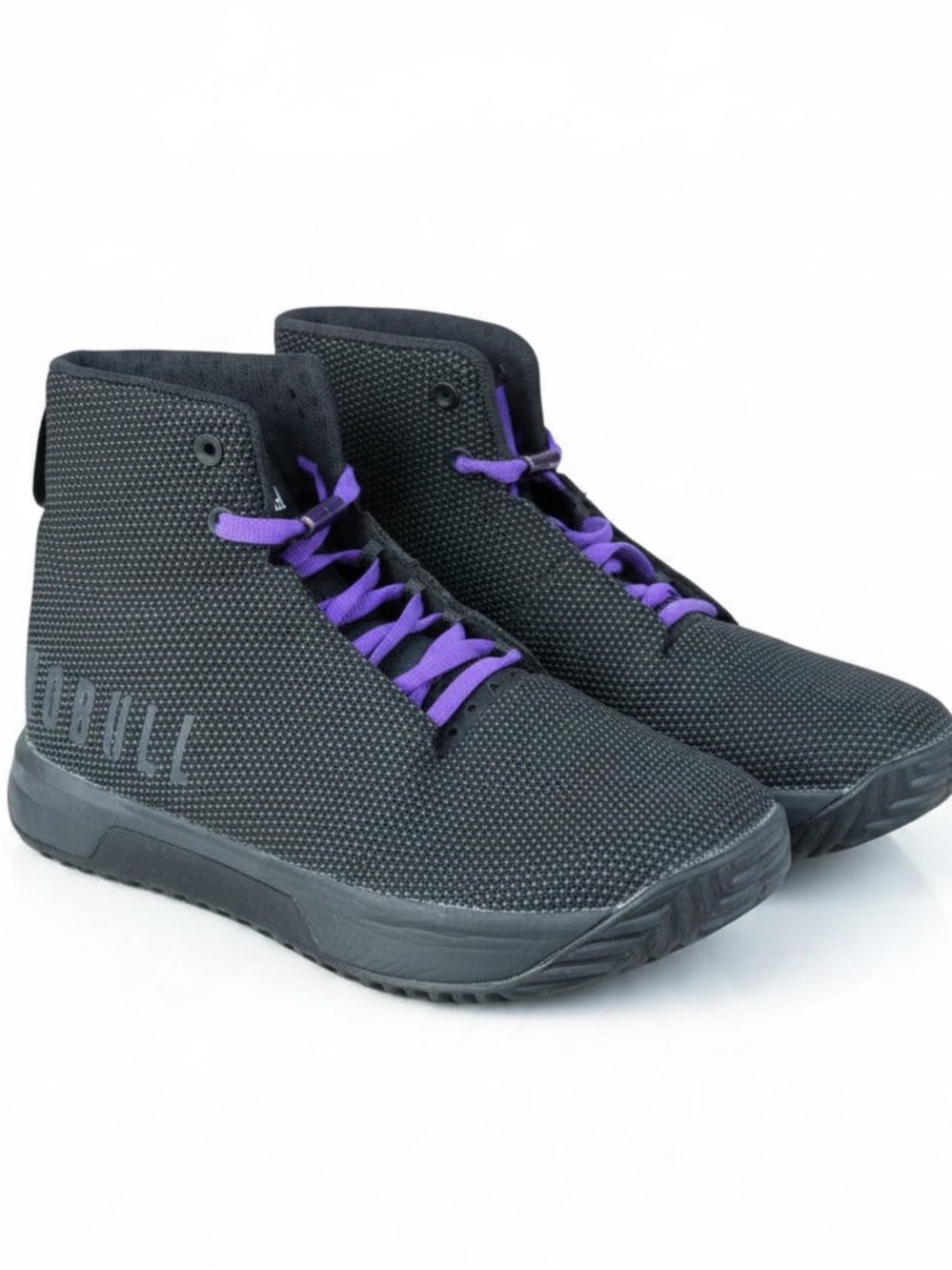 NOBULL HighTop Trainer Shoes Men 10 Black Purple Good Condition GUC Superfabric